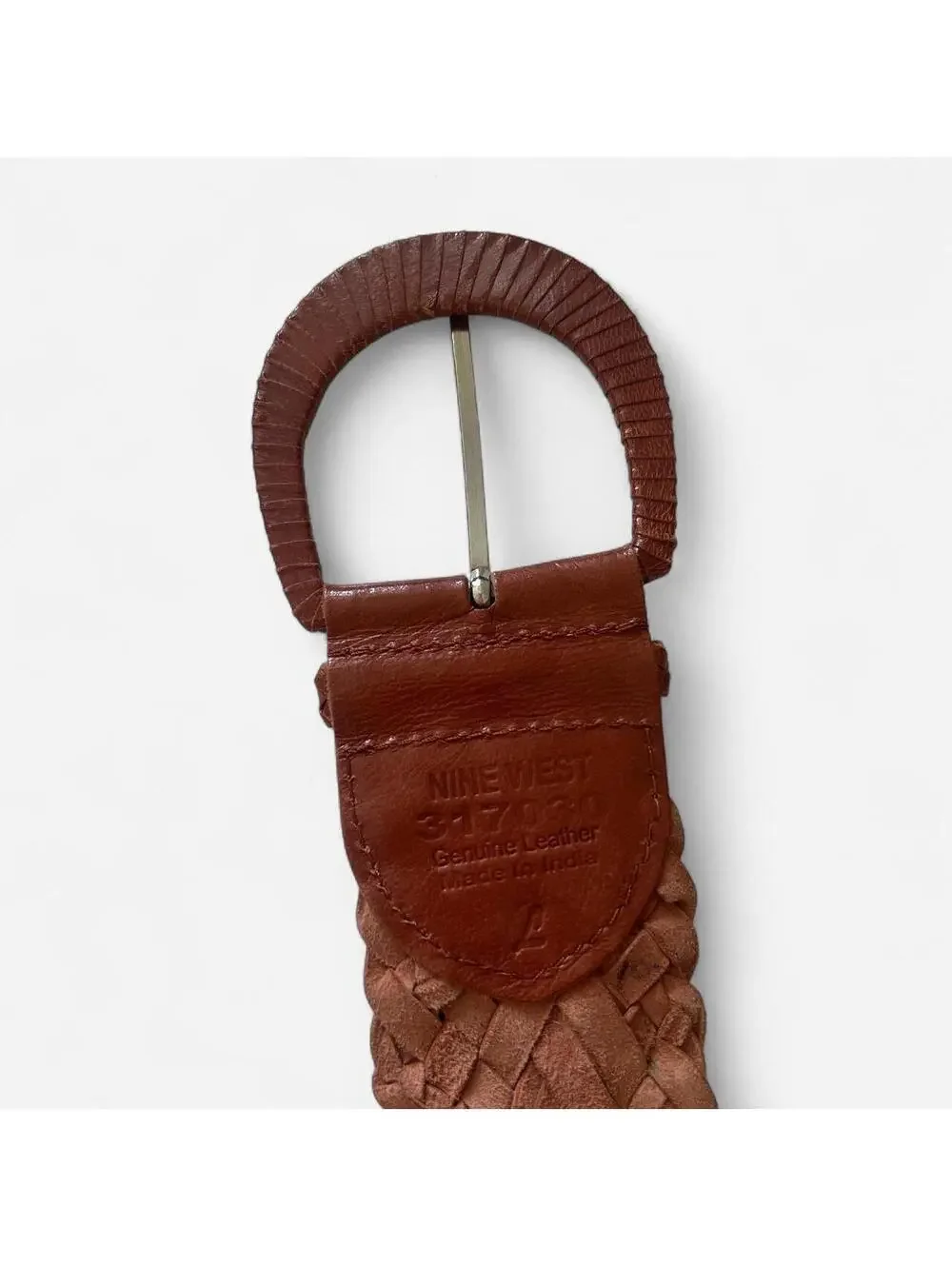 Nine West genuine leather braided belt